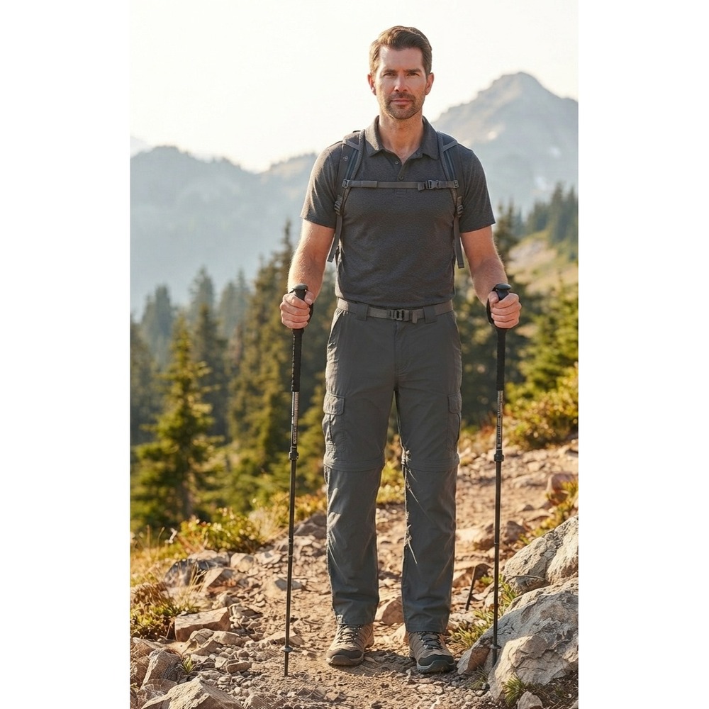 Columbia Titanium Mens Gray Convertible Cargo Hiking Pants Medium 32x30 TM8290